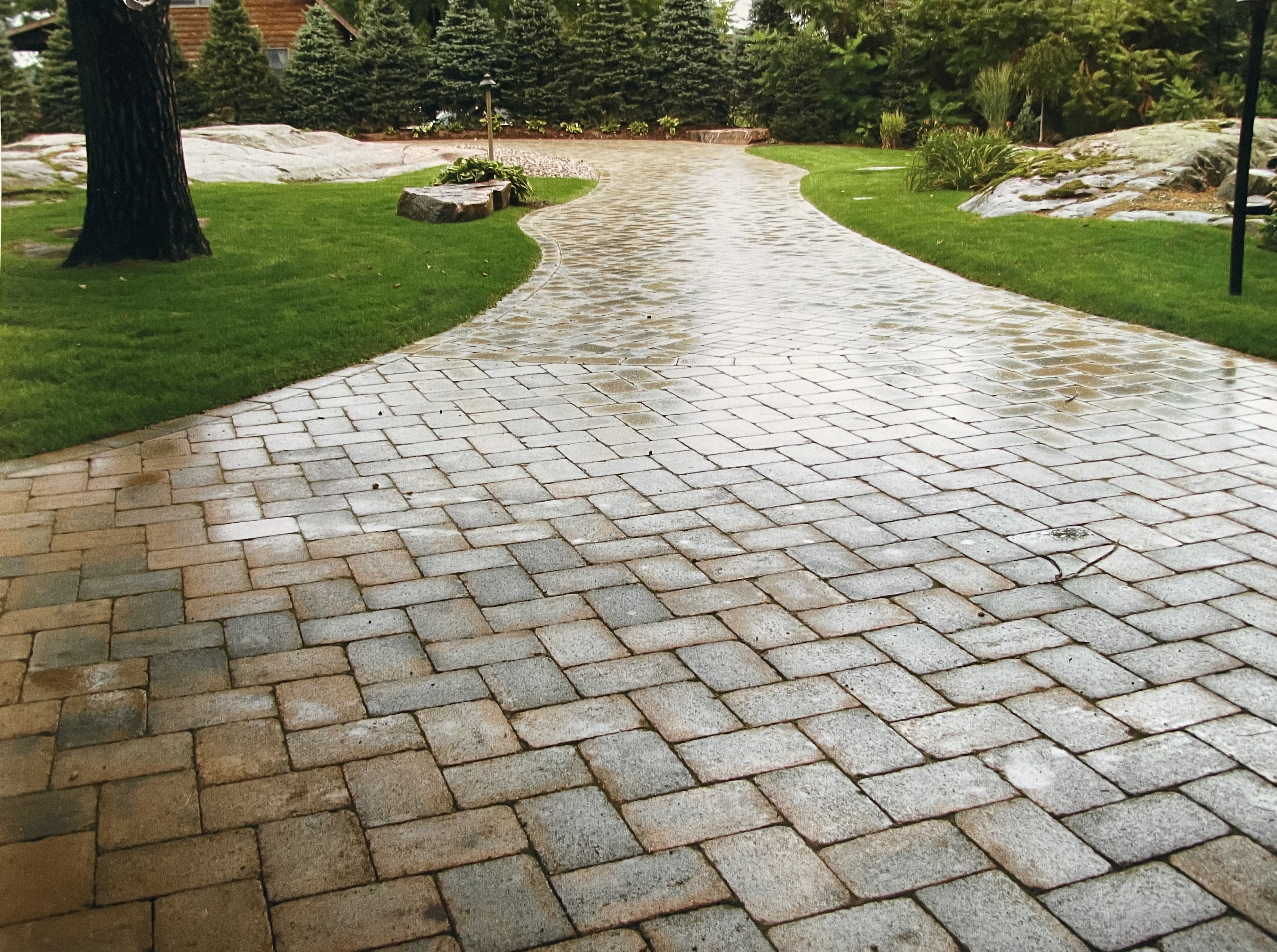 Herringbone Paver Driveway